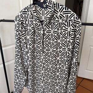 Banana Republic Monochrome Geometric Blouse